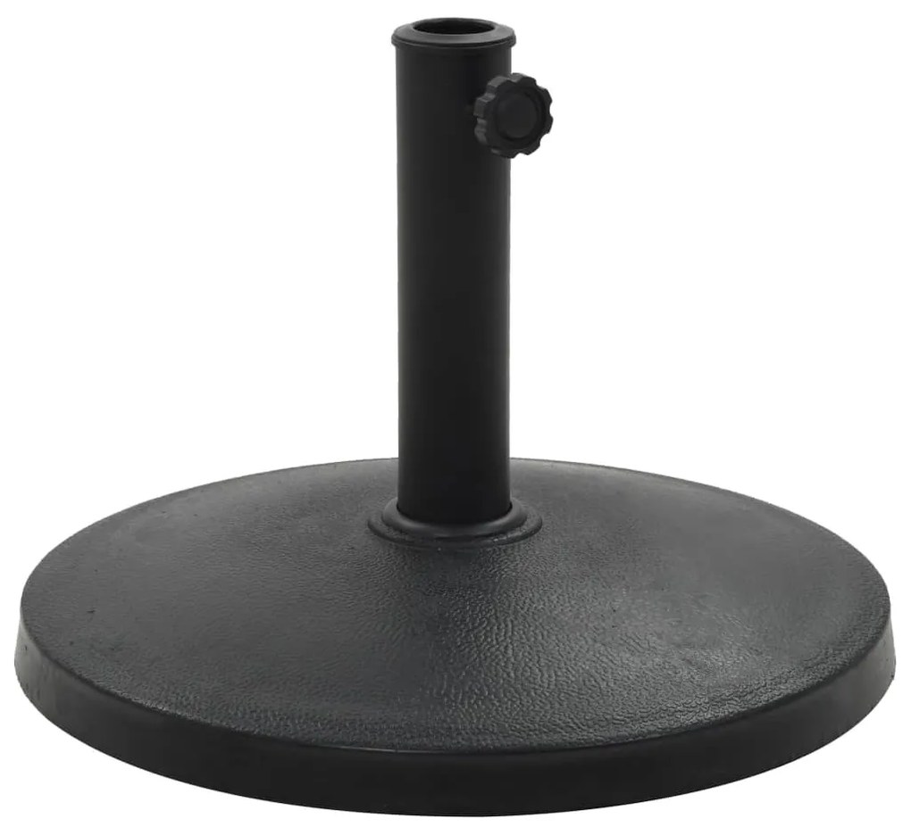 vidaXL Suport umbrelă de soare rotund, negru, 10 kg, polirășină