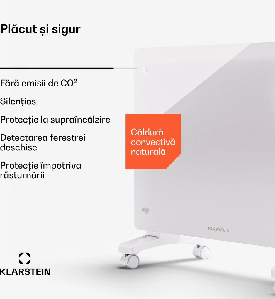 Klarstein Bornholm Smart 1500, încălzitor cu convecție, 1500W, WiFi, LED, IP24