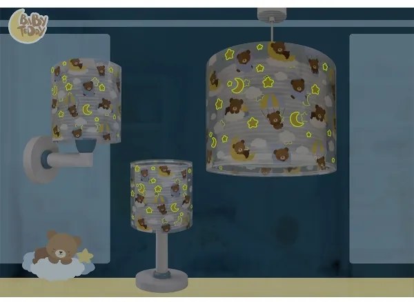 Dalber 41572T - Lustră pentru copii BABY TEDDY, 1xE27/15W/230V, albastră