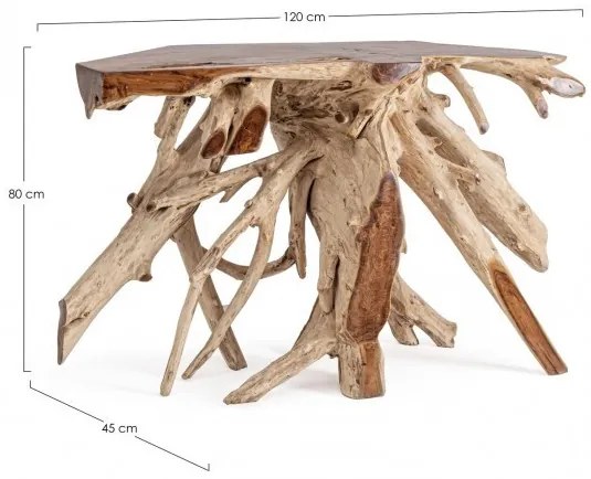 Consola finisaj natural din lemn de Teak, 120x45x80 cm, Lisandra Bizzotto