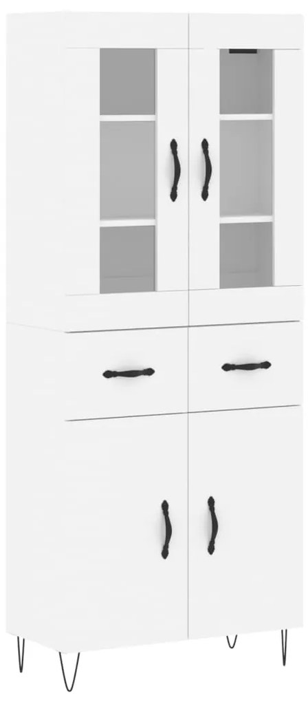 3198561 vidaXL Dulap înalt, alb, 69,5x34x180 cm, lemn compozit