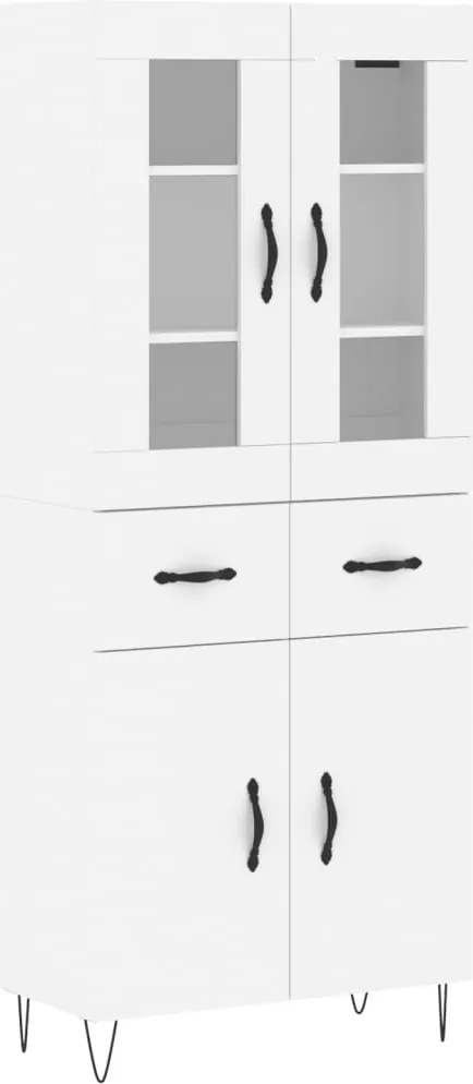 vidaXL Dulap înalt, alb, 69,5x34x180 cm, lemn compozit