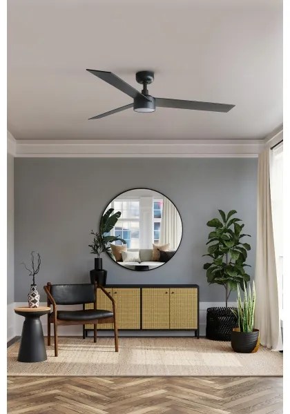 Ventilator LED dimabil FARO 34298WT-1TW RUDDER L LED/18W/230V negru d. 132 cm WT + telecomandă