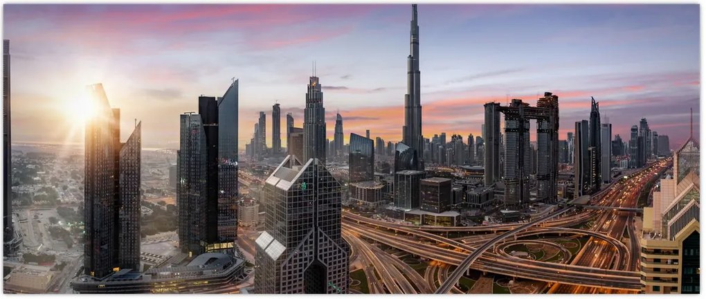 Tablou - Panorama din Dubai (120x50 cm)