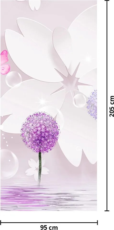 Fototapet pentru ușă - Pe râul de flori (95x205cm)