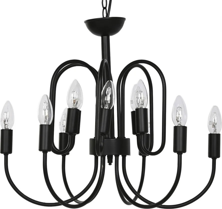 Candelabru din metal, negru, cu 12 brațe, 46 x 54 cm, „Cayeux”