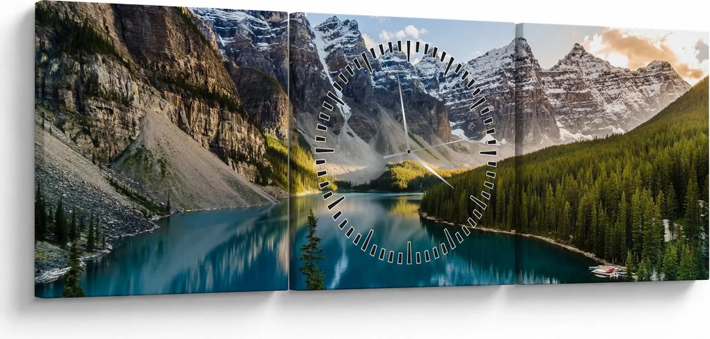 Tablou - Kanada. Parcul național Banff, Moraine Lake (cu ceas) (90x30 cm)