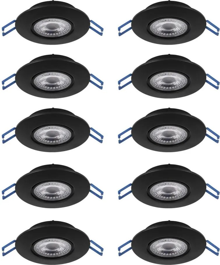 Eglo 300192 - Set 10 x spoturi LED încastrate GEDREZ LED/4,9W/230V Ø 9 cm, negru