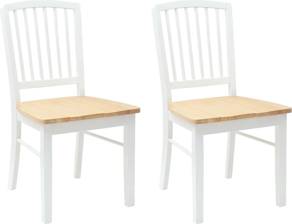 vidaXL Scaune de dining 2 pcs Alb 50 x 52,5 x 91 cm