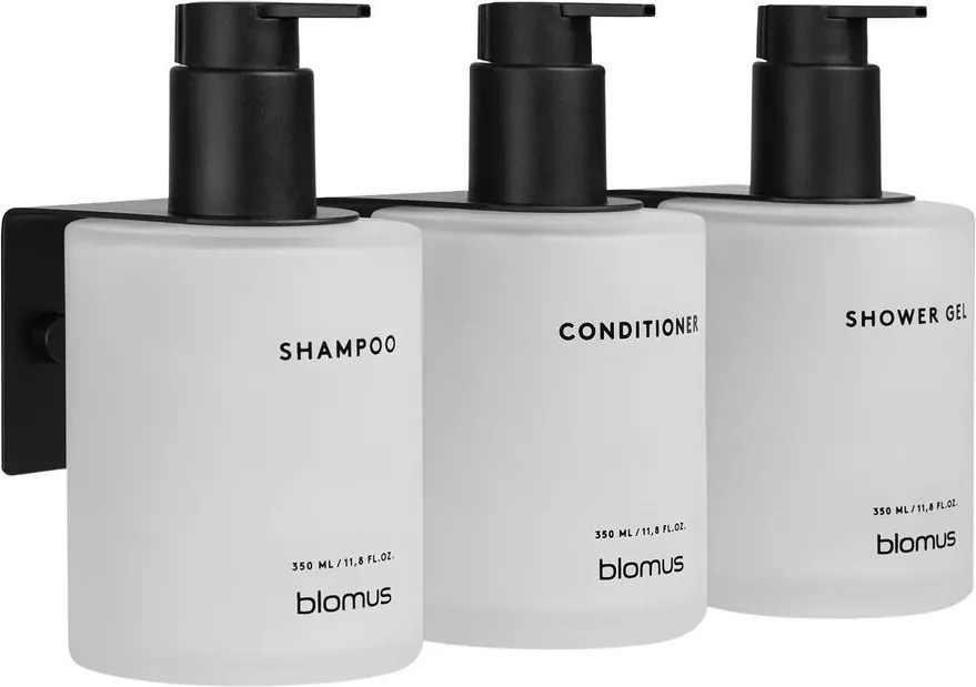 Dozatoare de săpun lichid albe 3 buc. de montat pe perete din sticlă 350 ml Kirei – Blomus