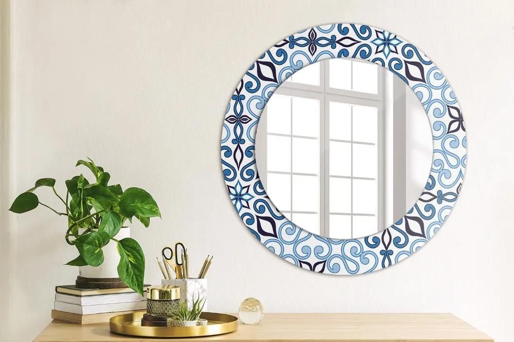 Oglinda rotunda imprimata Model de arabă albastră