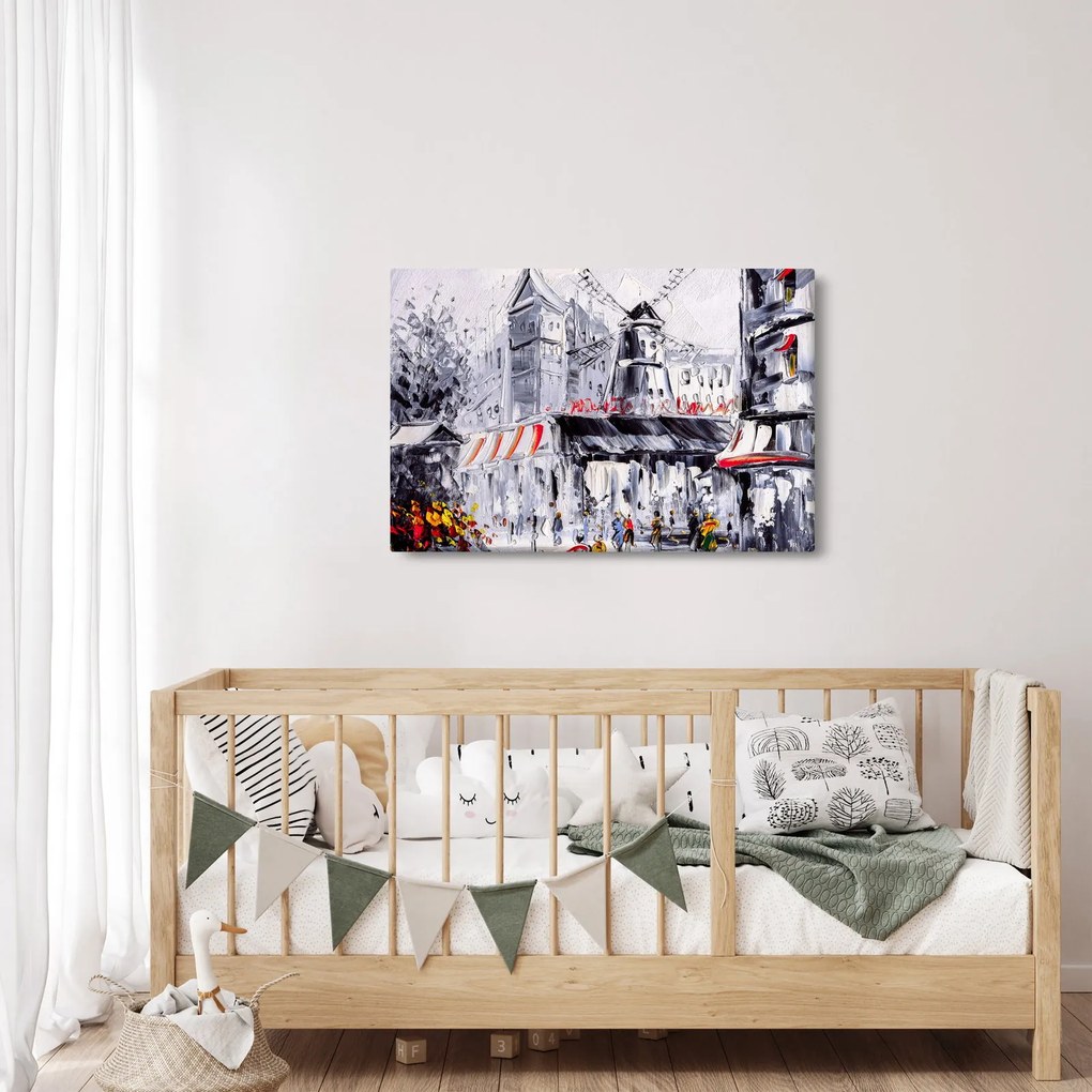 Tablou - Strada din Paris, pictură în ulei (90x60 cm)