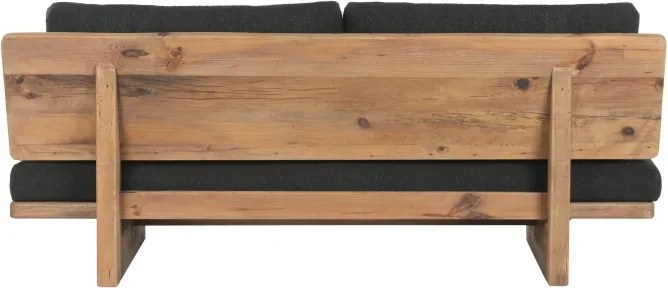Canapea 3 locuri din stofa si lemn de pin " Black Aged