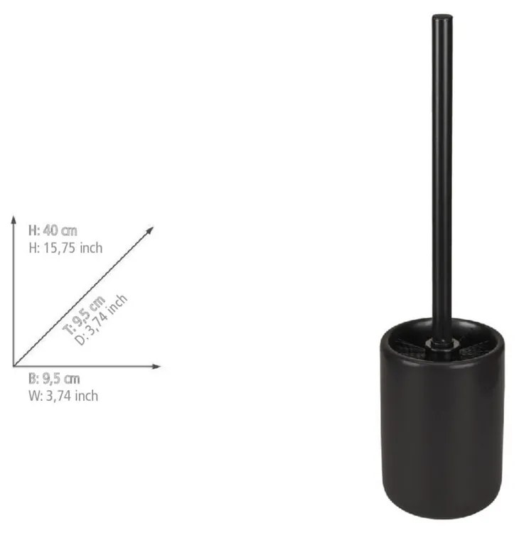 Perie de WC neagră din ceramică Olinda – Allstar