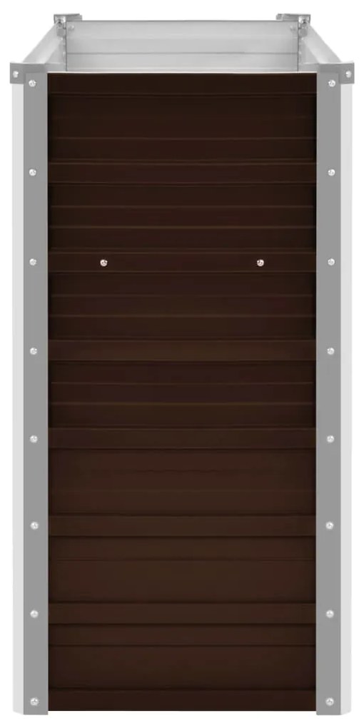 Strat inaltat de gradina, maro, 100x40x77 cm, otel galvanizat