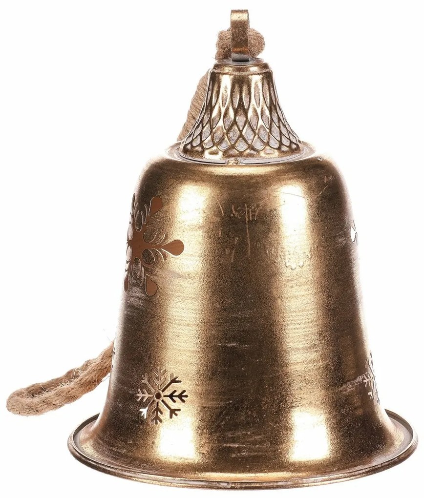 Clopot metalic suspendat, auriu, 20 x 20 x 58 cm