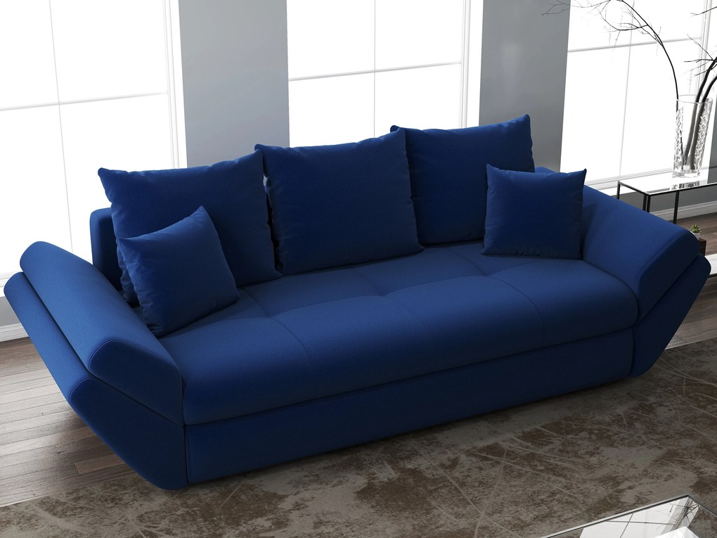 Canapea extensibilă dumonde cu ladă de depozitare si sezut confortabil din spuma high-density, Loana Royal Blue 250x100 cm