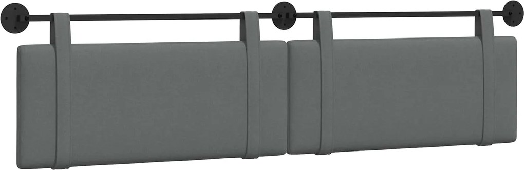 vidaXL Cap de pat suspendat Simplu Gri închis 210 x 55 x 5 cm țesătură