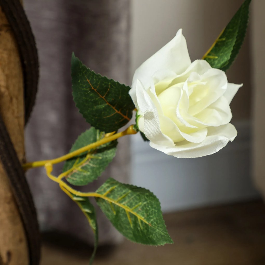 Outsunny Plantă Artificială de Trandafir cu 21 de Flori Ø18x90 cm Portocaliu cu Vas | Aosom Romania