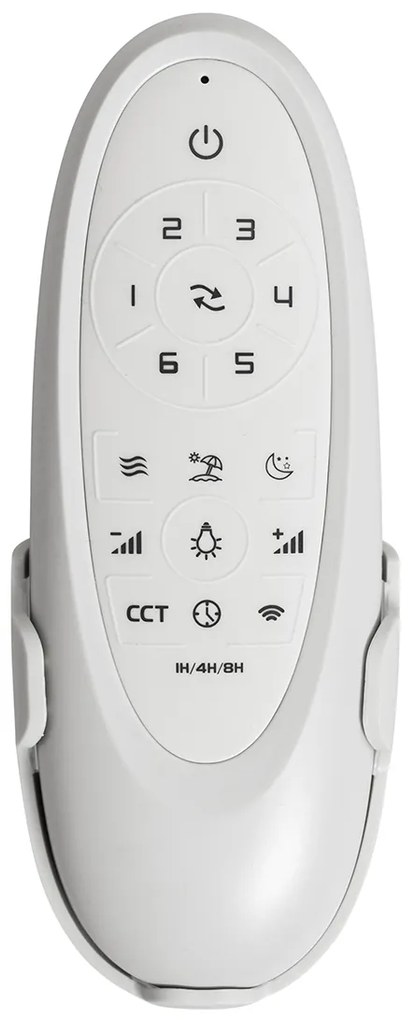 Ventilator de tavan de exterior alb cu aspect de lemn 91,3 cm, inclusiv LED reglabil cu telecomandă IP44 - Toledo