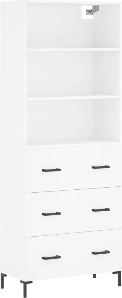 vidaXL Dulap înalt, alb, 69,5x34x180 cm, lemn compozit