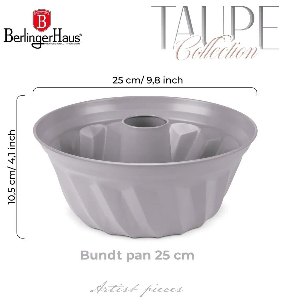 Tava pentru bundt 25 cm Taupe Berlinger Haus BH 7998, antiaderenta gri