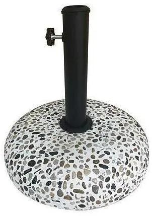 Suport umbrela beton 16 kg, 35 cm, mozaic alb