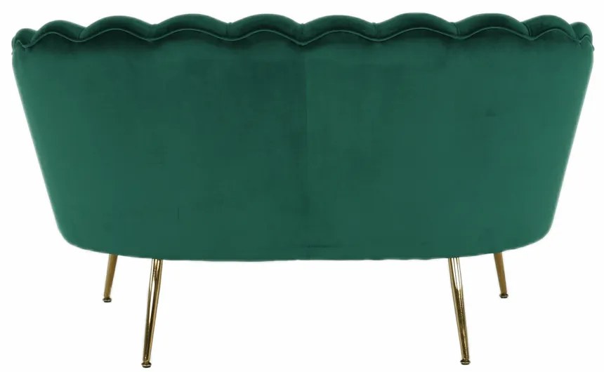 Bancă în stil Art-deco, catifea Velvet smarald/crom auriu, NOBLIN