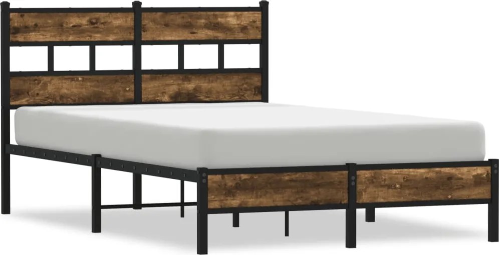 vidaXL Cadru de pat fără saltea, cu tăblie, stejar sonoma, 120x200 cm