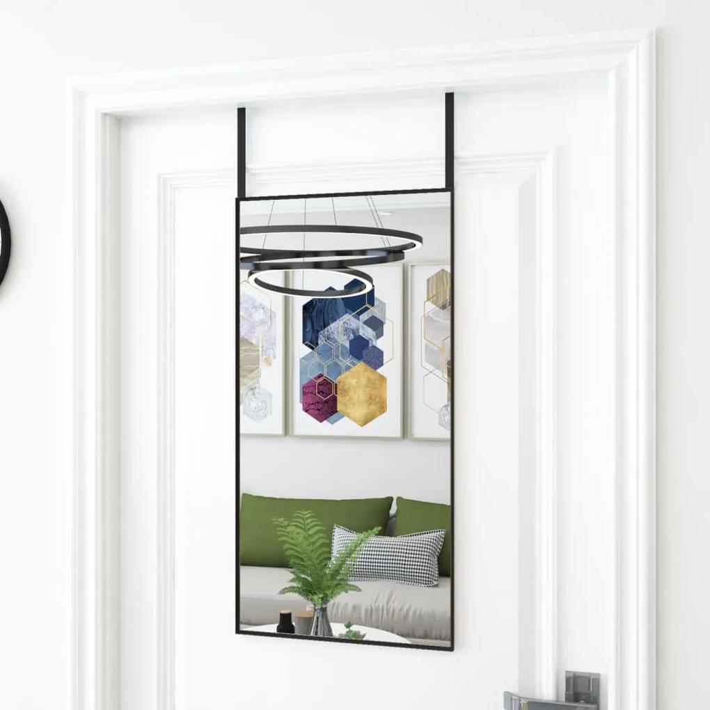 Oglinda pentru usa, negru, 40x80 cm, sticla si aluminiu 1, Negru, 40 x 80 cm