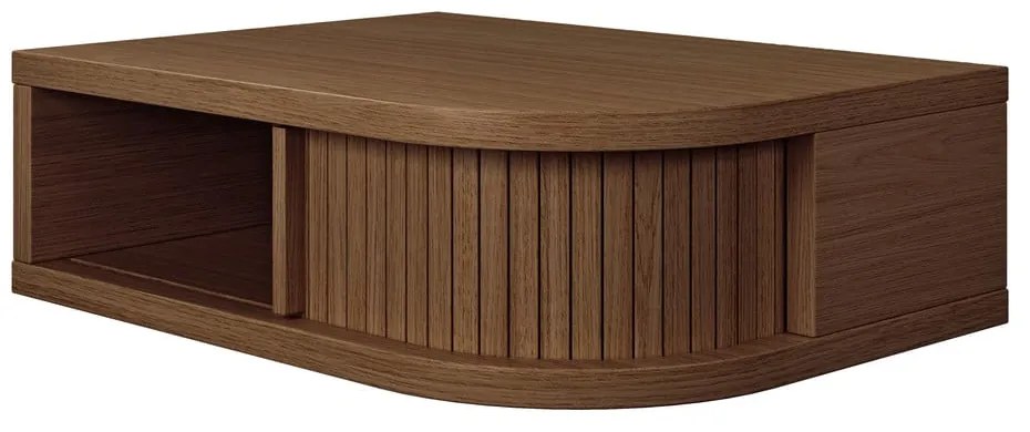 Noptieră maro cu aspect de lemn de nuc Farsta – Woodman