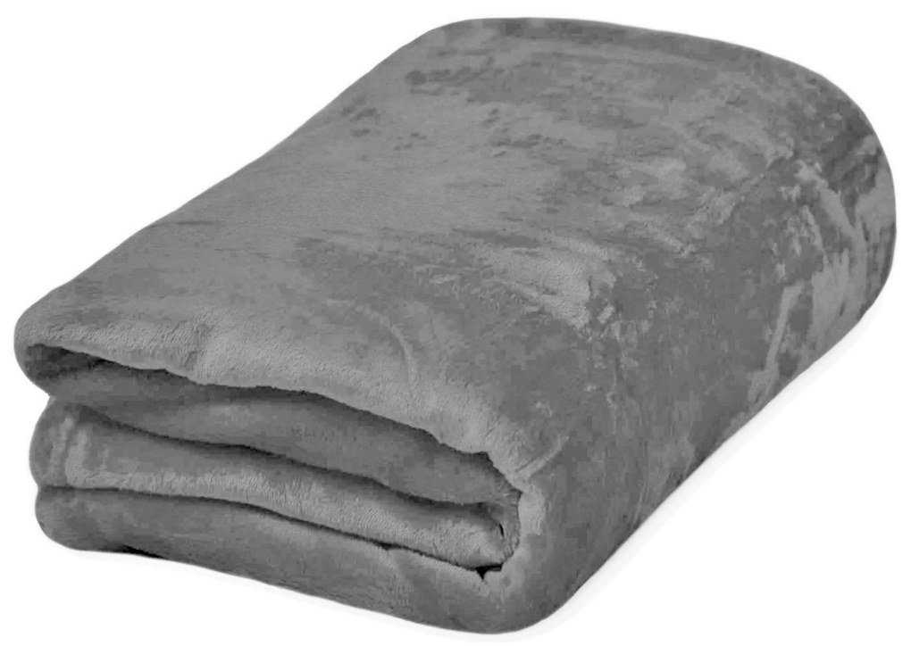 Patura microflanel 200x230 gri inchis