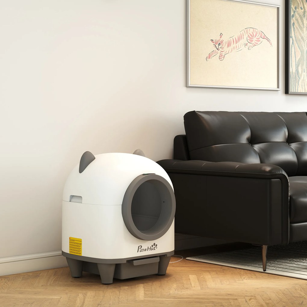 PawHut Toaletă Automată pentru Pisici cu Control de la Distanță, 80L Eliminare Mirosuri, Ideală pentru Mai Multe Pisici | Aosom Romania
