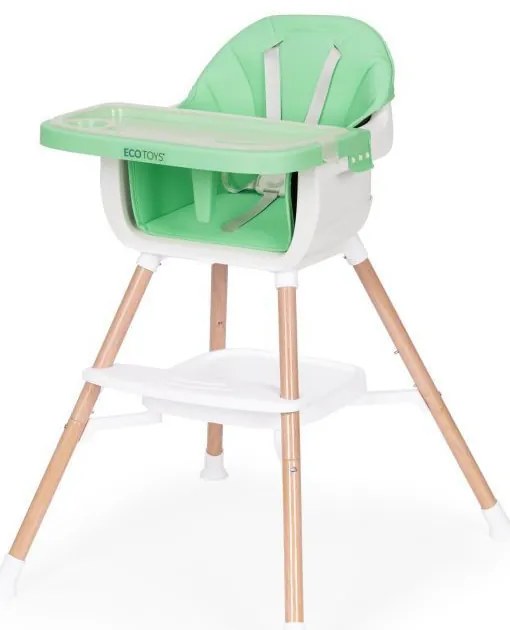 Scaun înalt pentru copii 2 în 1 verde