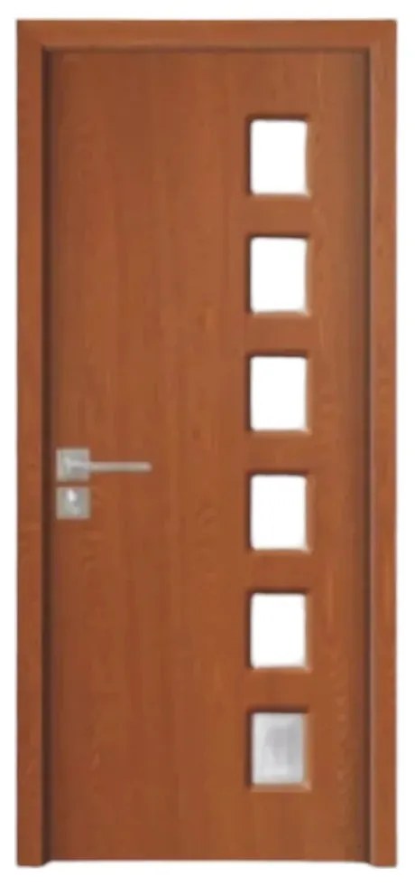 Usa Interior din MDF Novo Doors ND319, Cadru din Lemn Masiv, Geam Sablat, KIT COMPLET, Toc , Manere si balamale incluse (Culoare: Alb, Toc: Fix,