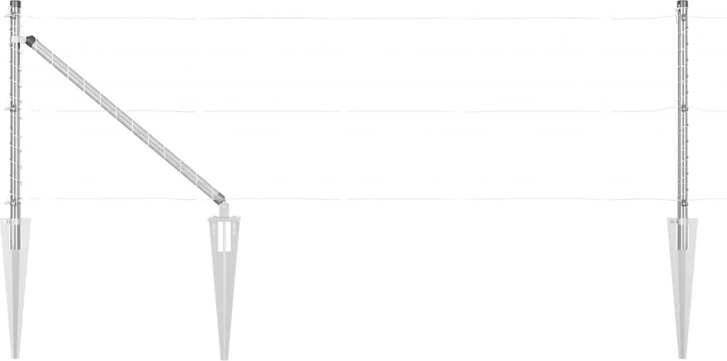 vidaXL Stâlp de gard. 26 pcs Gri 3,2 x 3,2 x 165 cm