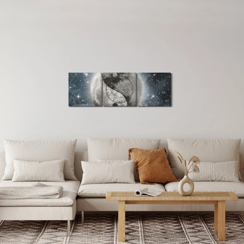 Tablou - Echilibrul cosmic (cu ceas) (90x30 cm)