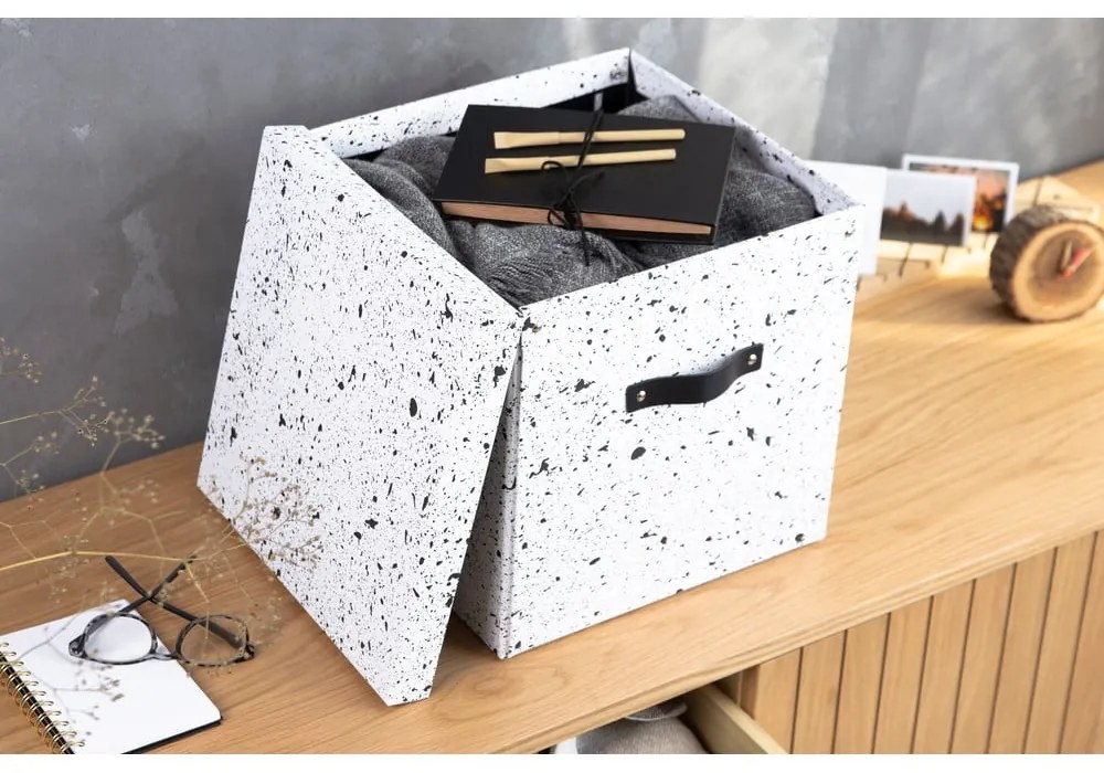 Cutie de depozitare Bigso Box of Sweden Logan, negru-alb