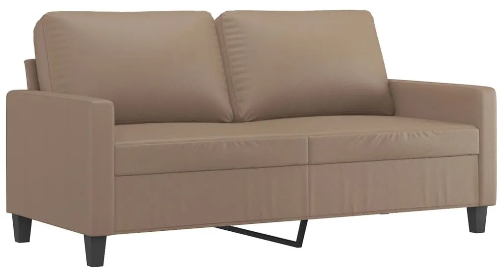 348678 vidaXL Canapea cu 2 locuri, cappuccino, 140 cm, piele ecologică
