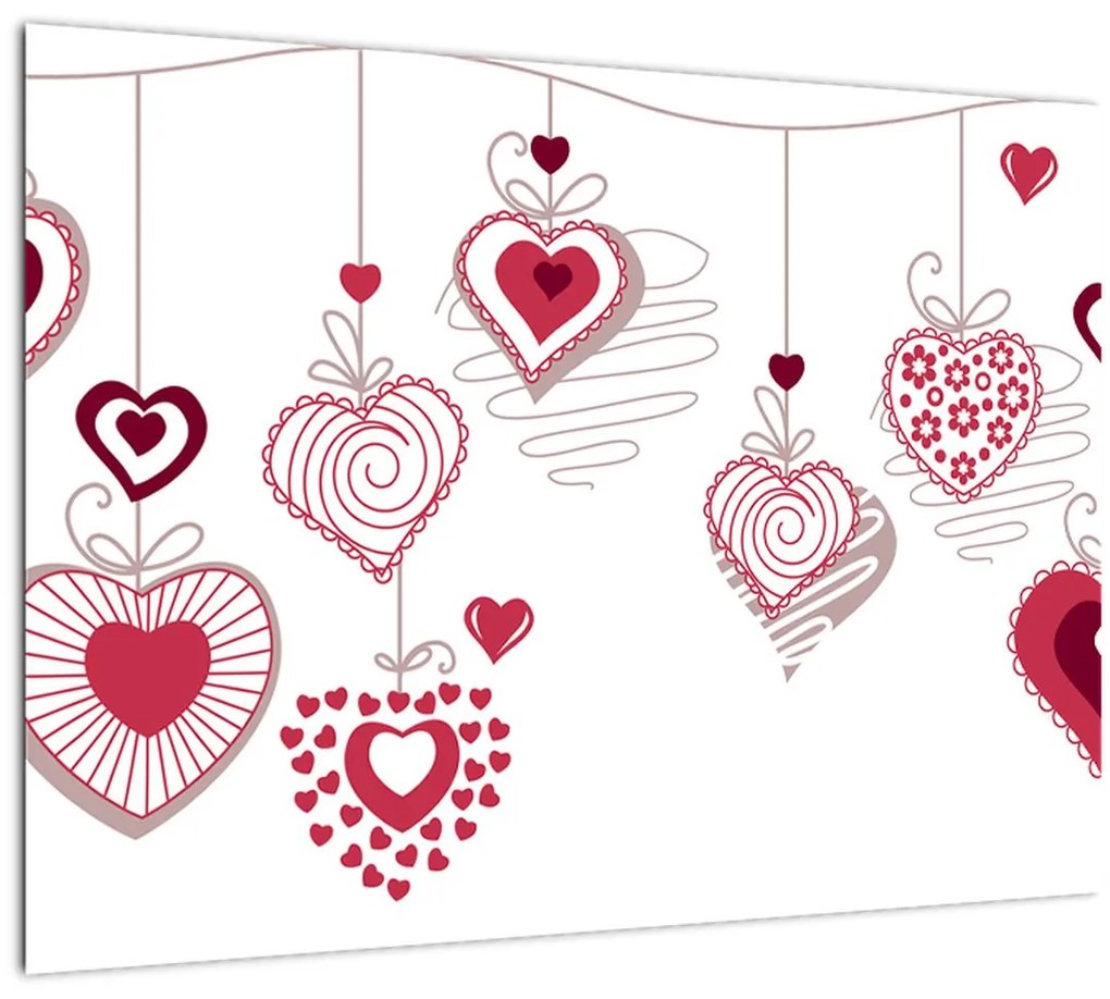 Tablou cu inimiore pictate (70x50 cm)