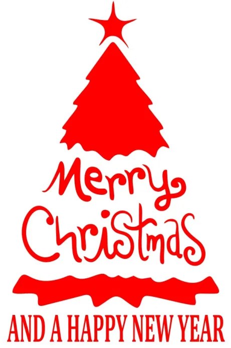 Sticker decorativ Brad Merry Christmas