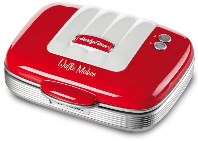 Aparat preparare vafe/gofre Ariete PARTY TIME 1973/00, 700W, Acoperire neaderenta, 2 placi, Blocare, Rosu