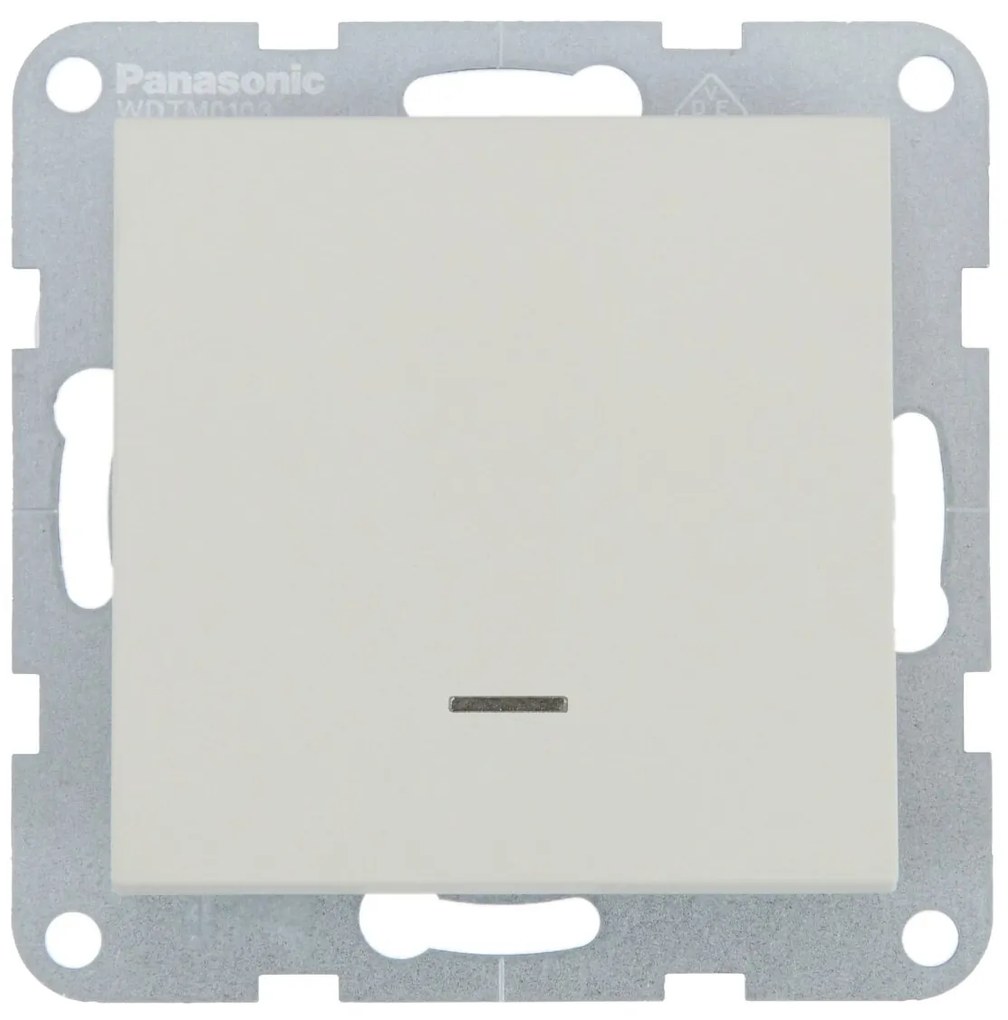 Intrerupator cu led 10A, IP20, Sandstone, Panasonic Karre Plus 55 Soft Touch