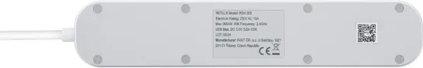 Prelungitor inteligent cu întrerupător Retlux 4Z + 2xUSB-A+1xUSB-C 1,5m Wi-Fi Tuya alb