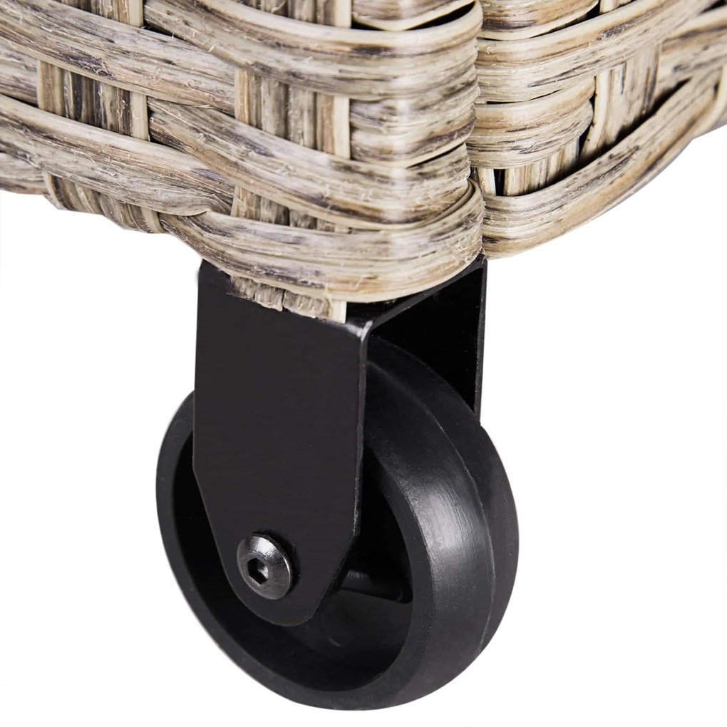 Deuba Cutie depozitare 122cm x 56cm x 61cm - crem cu roti