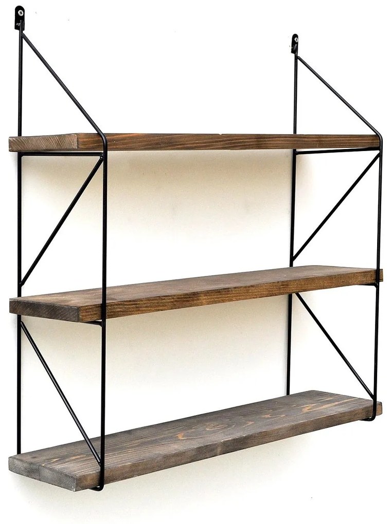 Raft decorativ de perete Duvelo 17 (Nuc + negru) . 1093664