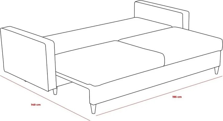 Canapea maro deschis extensibilă 210 cm Eva – Balcab Home