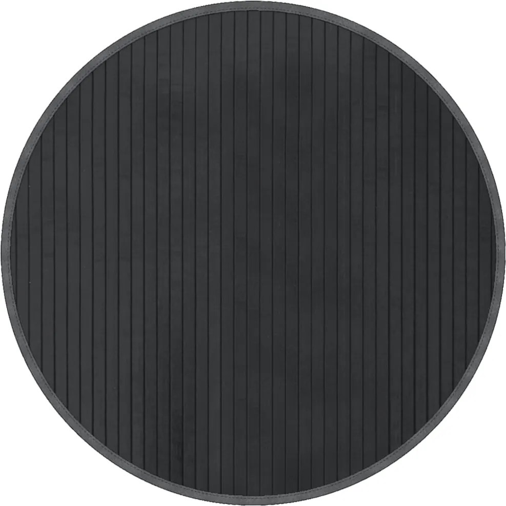 vidaXL Covor rotund, gri, 60 cm, bambus