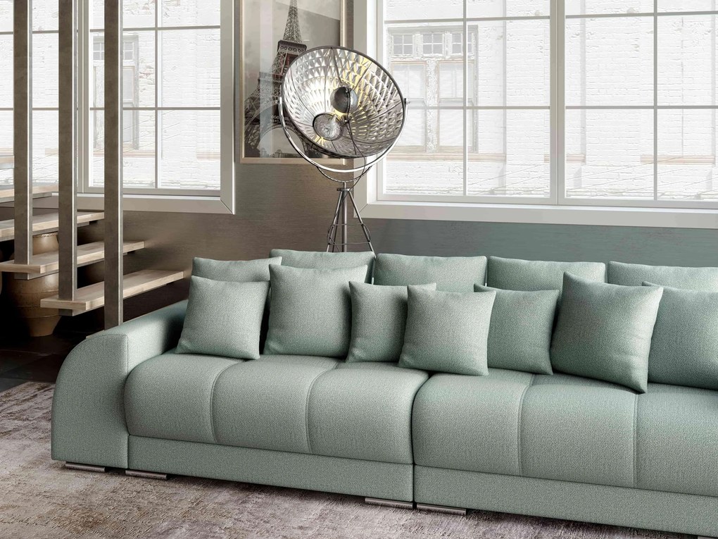 Canapea extensibilă dumonde cu 2 lăzi de depozitare si sezut confortabil din spuma high-density, Verona Enjoy Mint 310x100 cm