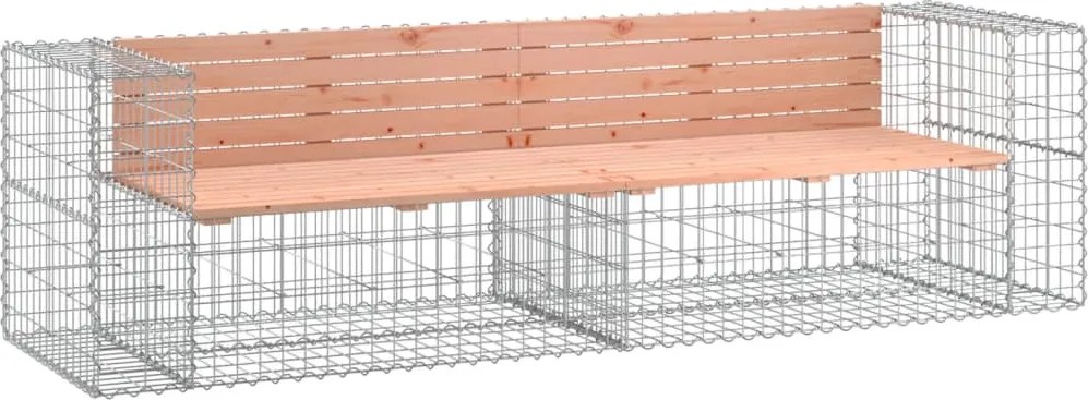 vidaXL Bancă de grădină cu gabion, 244x71x65,5 cm, lemn masiv Douglas